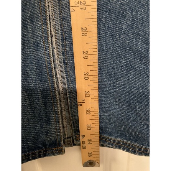 Vintage Sam & Libby 90's Denim Maxi Slit A Line Skirt Size 5/6 Modest Hong Kong - Picture 16 of 16